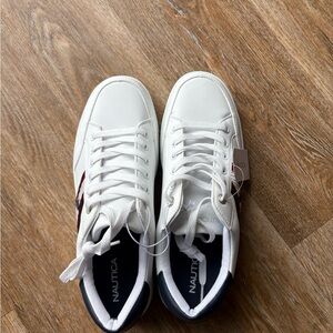 Nautica White and Navy Sneakers